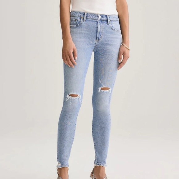 NWT AGOLDE - SOPHIE MID RISE ANKLE in Coastal - Picture 2 of 12